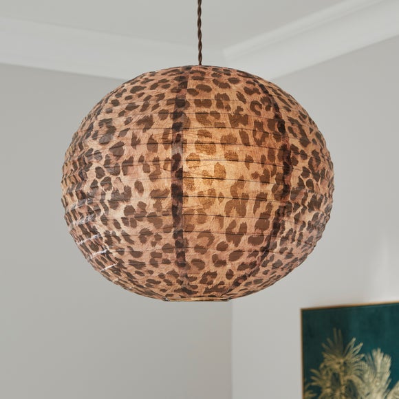 View Leopard Print Easy Fit Round Pendant Shade View Leopard Print Easy Fit Round Pendant Shade