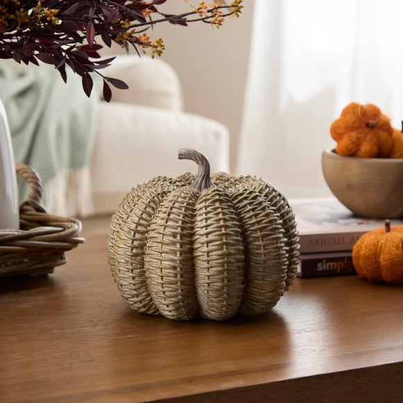 Woven Effect Resin Pumpkin Ornament