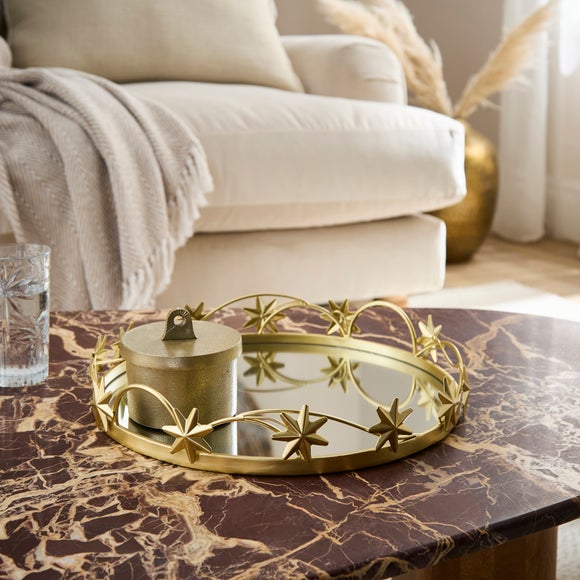 Star Frame Mirrored Decorative Tray