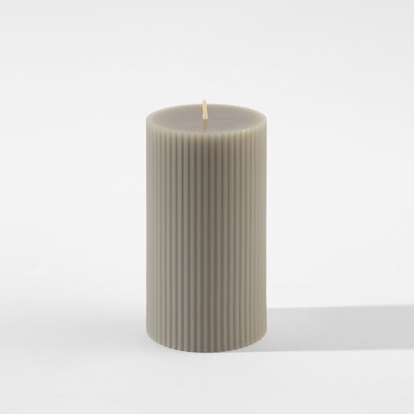 Photo 2 of Unscented Ribbed Pillar Candle