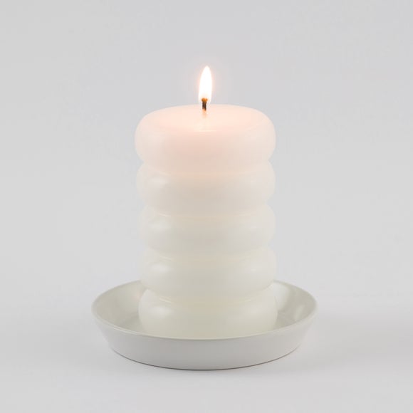 View Unscented Rib Shaped Pillar Candle View Unscented Rib Shaped Pillar Candle