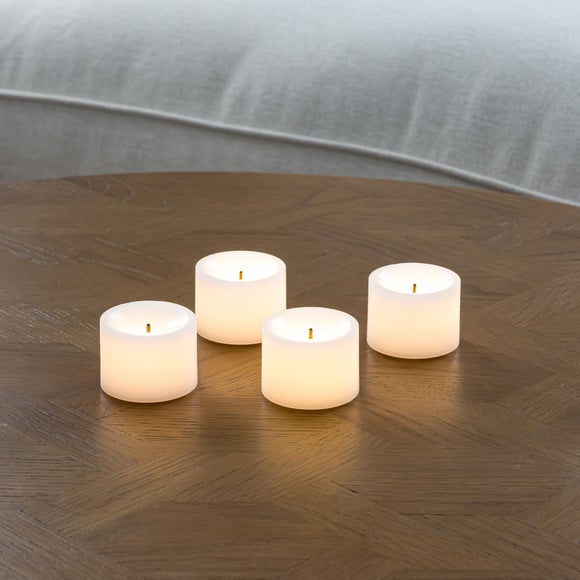 Set of 4 Mini LED Wax Votive Candles