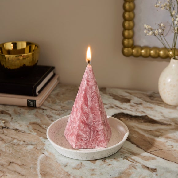 View Midnight Zodiac Unscented Pyramid Shaped Marbled Candle View Midnight Zodiac Unscented Pyramid Shaped Marbled Candle