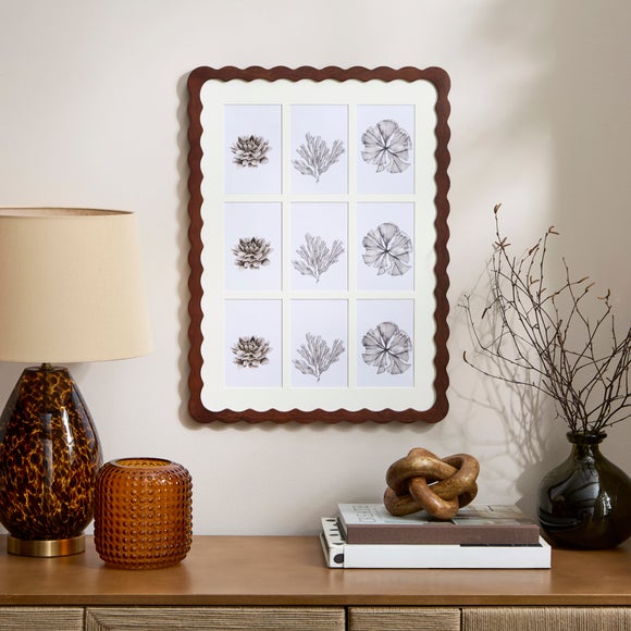 View Mango Wood Wiggle 9 Aperture Multi Photo Frame View Mango Wood Wiggle 9 Aperture Multi Photo Frame
