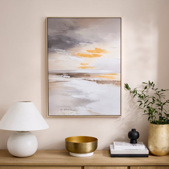Luxe Abstract Coastal Framed Canvas