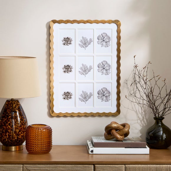 View Mango Wood Wiggle 9 Aperture Multi Photo Frame View Mango Wood Wiggle 9 Aperture Multi Photo Frame