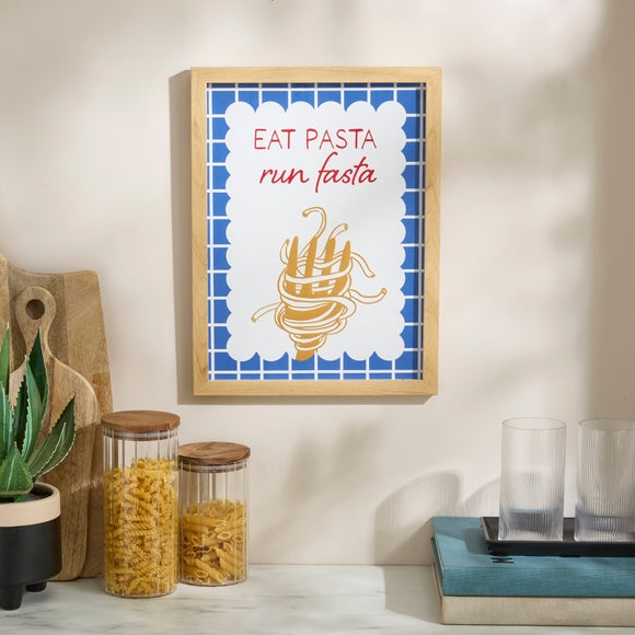 Eat Pasta Run Fasta Framed Print