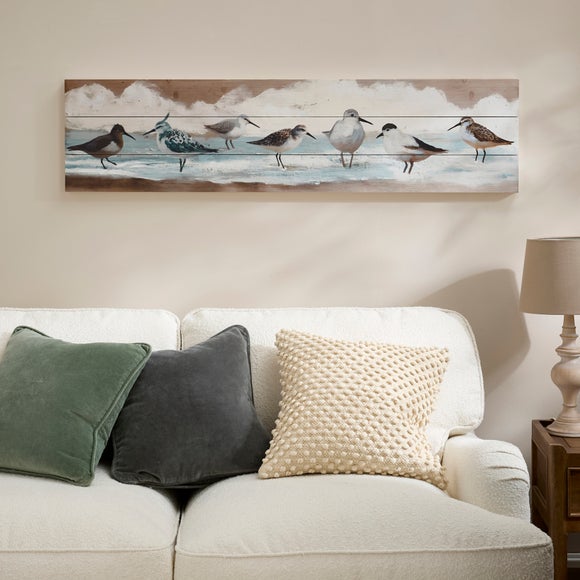 Seaside Birds Driftwood Style Wall Art