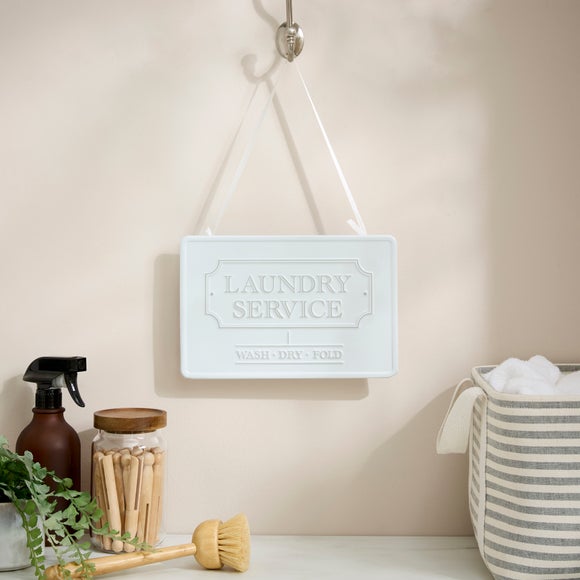 Laundry Service Metal Hanging Plaque