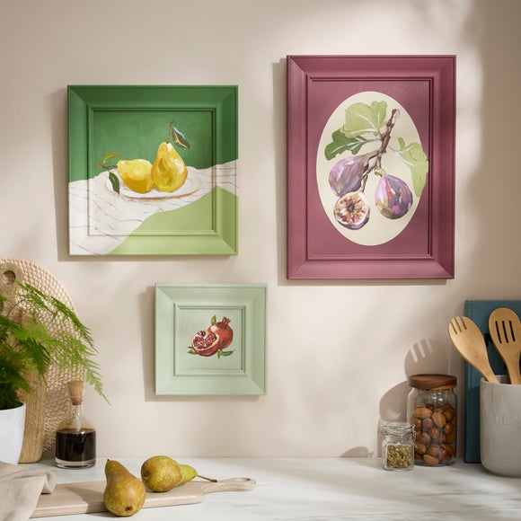 Set Of 3 Food Handpainted Wall Art