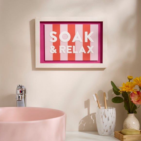 Soak & Relax Striped Framed Print