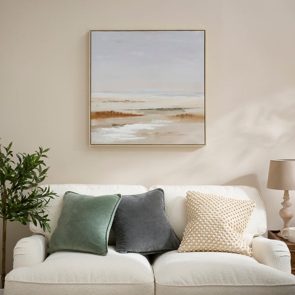 Serene Coastline Framed Canvas