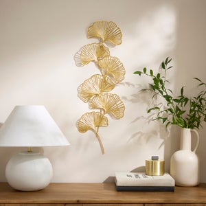 Gold Ginkgo Leaf Metal Wall Art