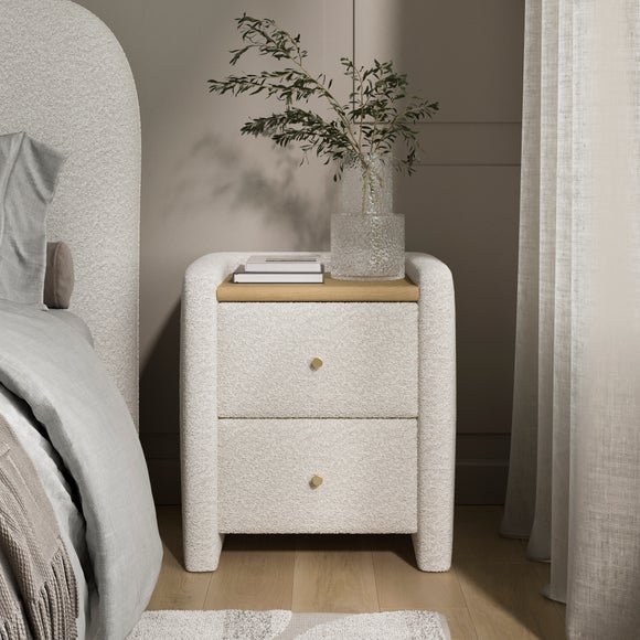 Squidge 2 Drawer Boucle Bedside Table