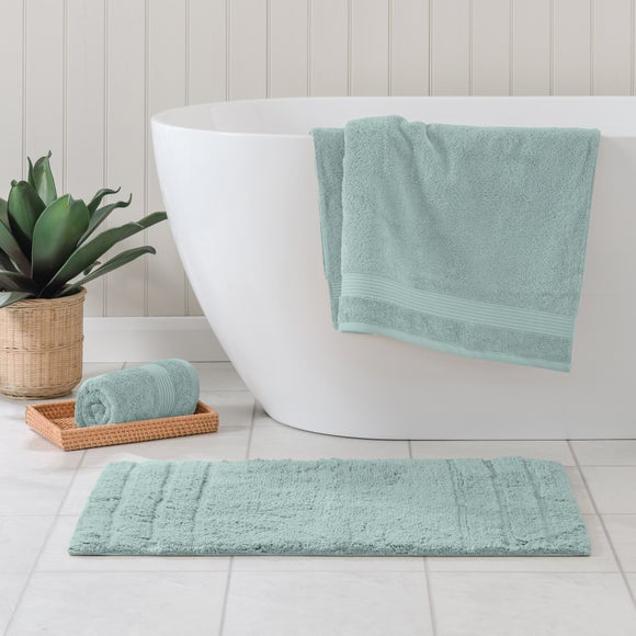 Luxury Cotton Textured Stripe Bath Mat