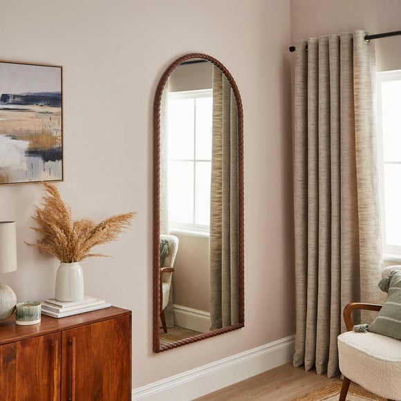 Lucia Twisted Wood Arched XL Full Length Wall Mirror