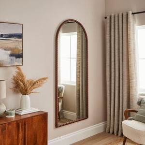 Lucia Twisted Wood Arched Xl Full Length Wall Mirror
