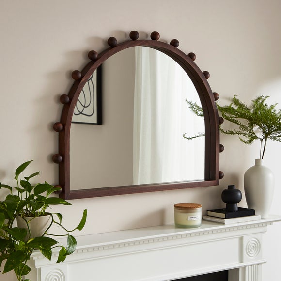 Brooke Bobble Arched Overmantel Wall Mirror