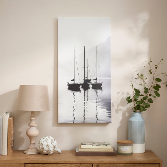 Monochrome Boats Canvas