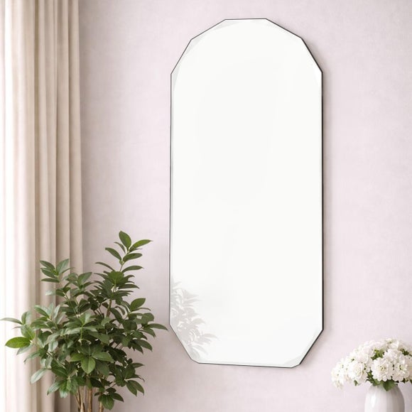 Livia Luxe Bevelled Edge Oval Full Length Wall Mirror
