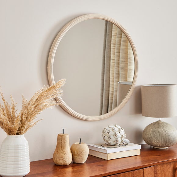 Sandi Stone Effect Round Wall Mirror