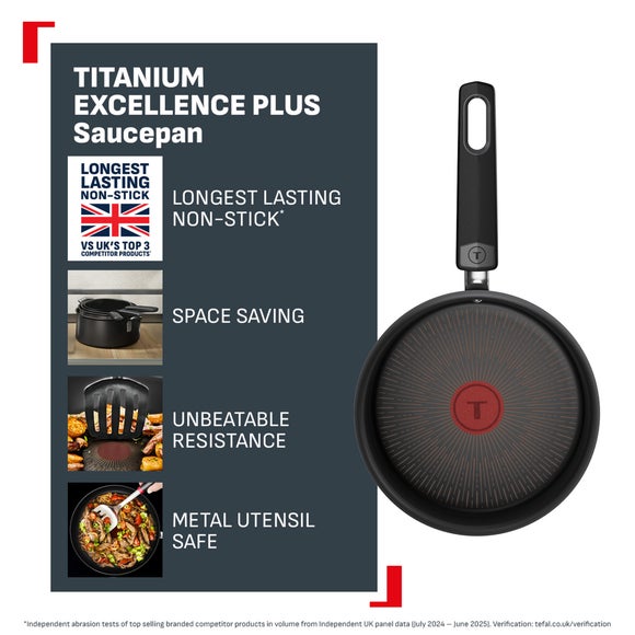 View Tefal Titanium Excellence Plus Saucepan View Tefal Titanium Excellence Plus Saucepan