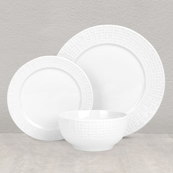 Whiteware 12 Piece Geo Luxe Dinner Set