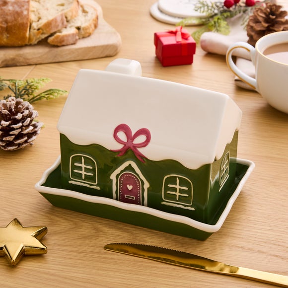 Christmas Village Butter Dish