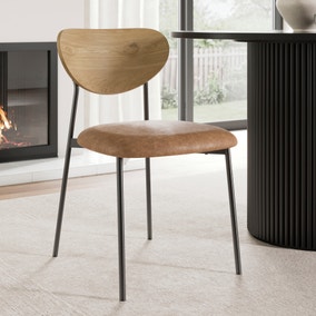 Finn Curved Back Dining Chair, Faux Leather