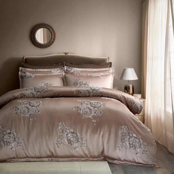 Dorma Ikat Rose Jacquard Duvet Cover & Pillowcase Set