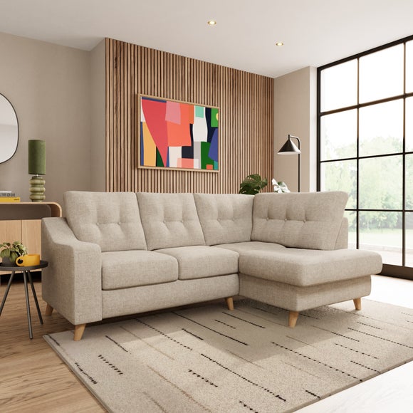 Baxter II Basket Weave Corner Chaise Sofa