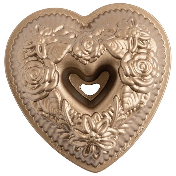 Nordic Ware 6 Cup Floral Heart Bouquet Bundt Pan