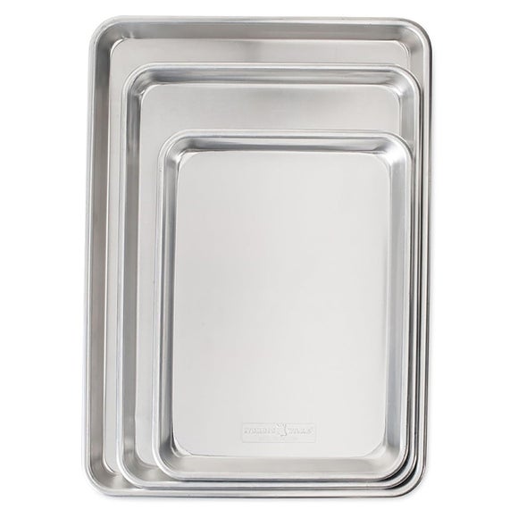 Nordic Ware Naturals Set of 3 Silver Baking Sheet