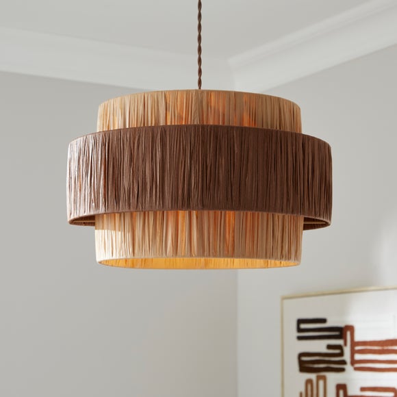 View Niki Raffia Two Tier Easy Fit Pendant Shade View Niki Raffia Two Tier Easy Fit Pendant Shade