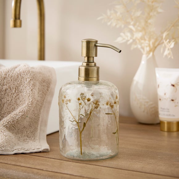 View Glass Pressed Flowers Soap Dispenser View Glass Pressed Flowers Soap Dispenser