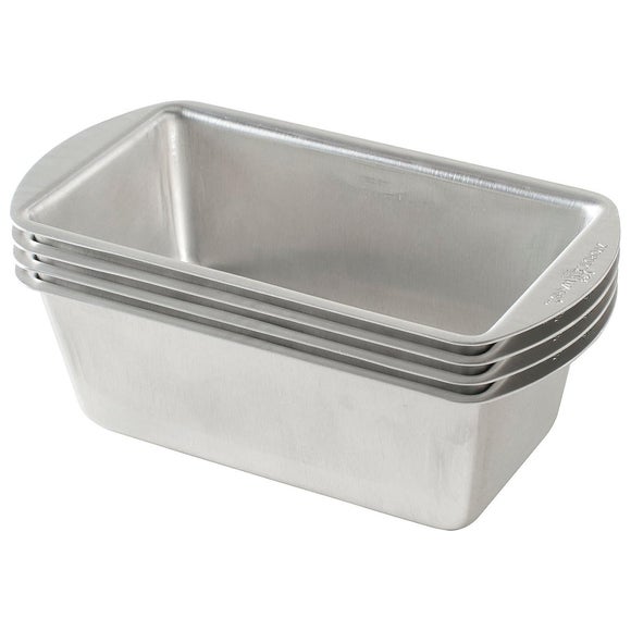Nordic Ware Naturals Set of 4 Silver Mini Loaf Pans
