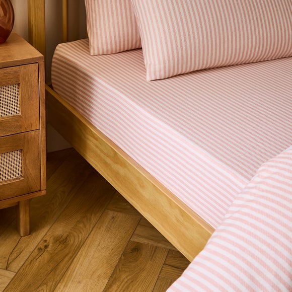 Camille Stripe 100% Brushed Cotton Fitted Sheet