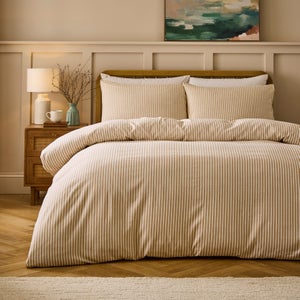 Camille Stripe 100 Brushed Cotton Duvet Cover & Pillowcase Set