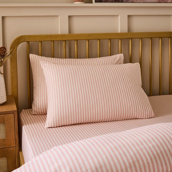 Camille Stripe 100 Brushed Cotton Standard Pillowcase Pair