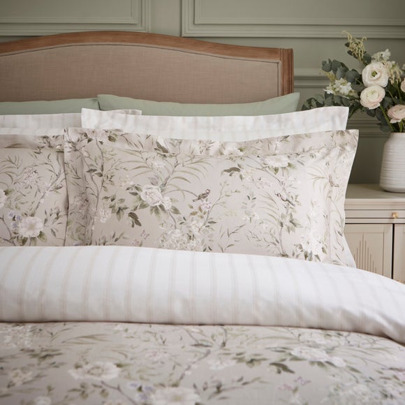 Dorma Birdsong 100% Cotton Sateen Oxford Pillowcase Pair