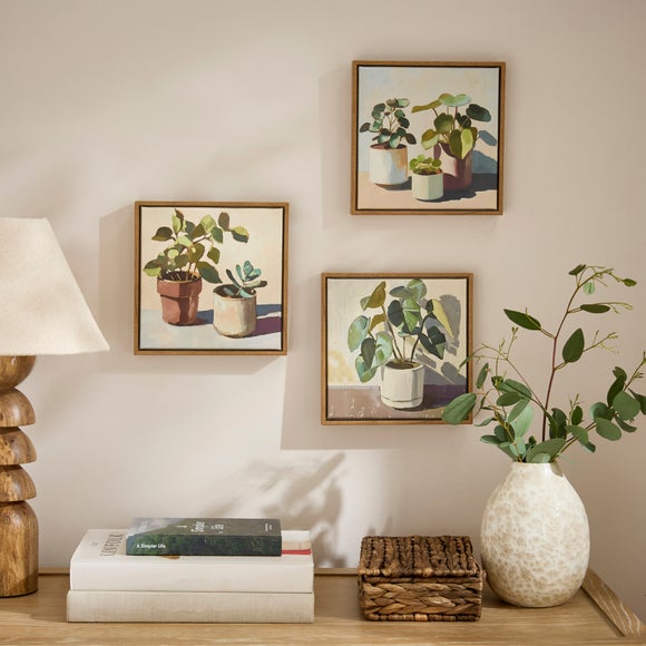 View Set Of 3 Abstract Neutral Botanical Framed Canvases View Set Of 3 Abstract Neutral Botanical Framed Canvases