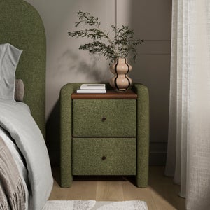 Squidge 2 Drawer Boucle Bedside Table