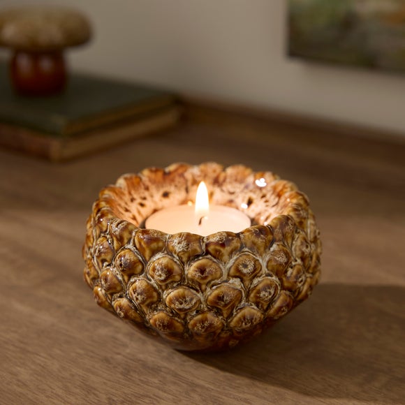 Acorn Reactive Glaze Ceramic Tealight Holder