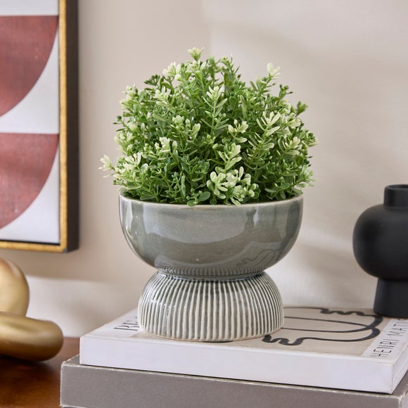 Ridged Footed Reactive Glaze Plant Pot