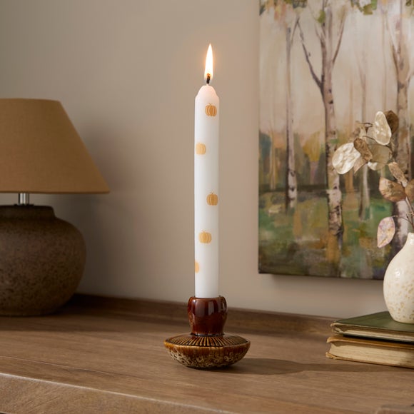 Mushroom Two Tone Ceramic Candlestick Holder