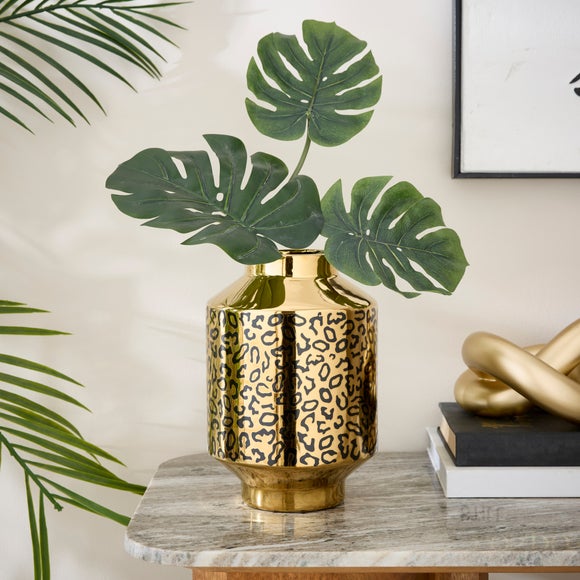 Gold Leopard Print Vase