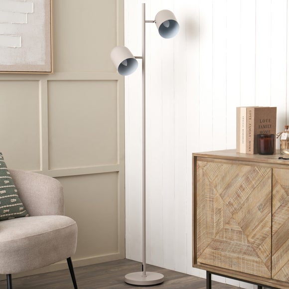 Pacific Lifestyle Finn Metal Cloche Two Head Floor Lamp