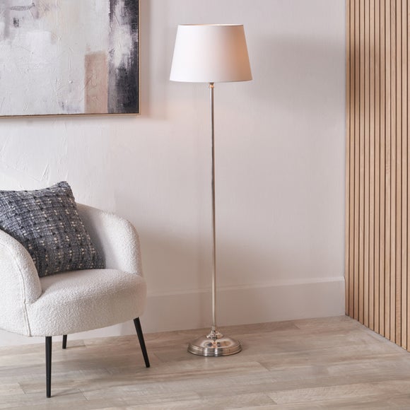 Pacific Lifestyle Auden Metal Stick Floor Lamp with Adelaide Tapered Cotton Mix Lampshade