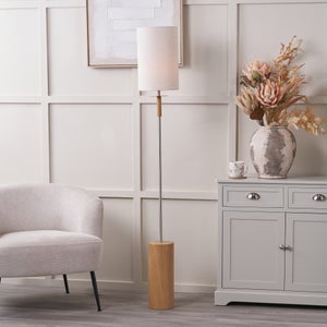 Pacific Lifestyle Bonham Wood Veneer And Metal Floor Lamp