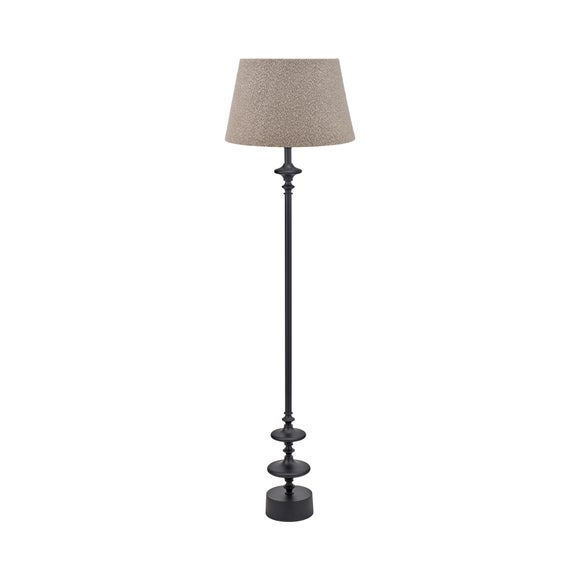 Pacific Lifestyle Emilio Matt Candlestick Floor Lamp with Martigues Boucle Tapered Lampshade